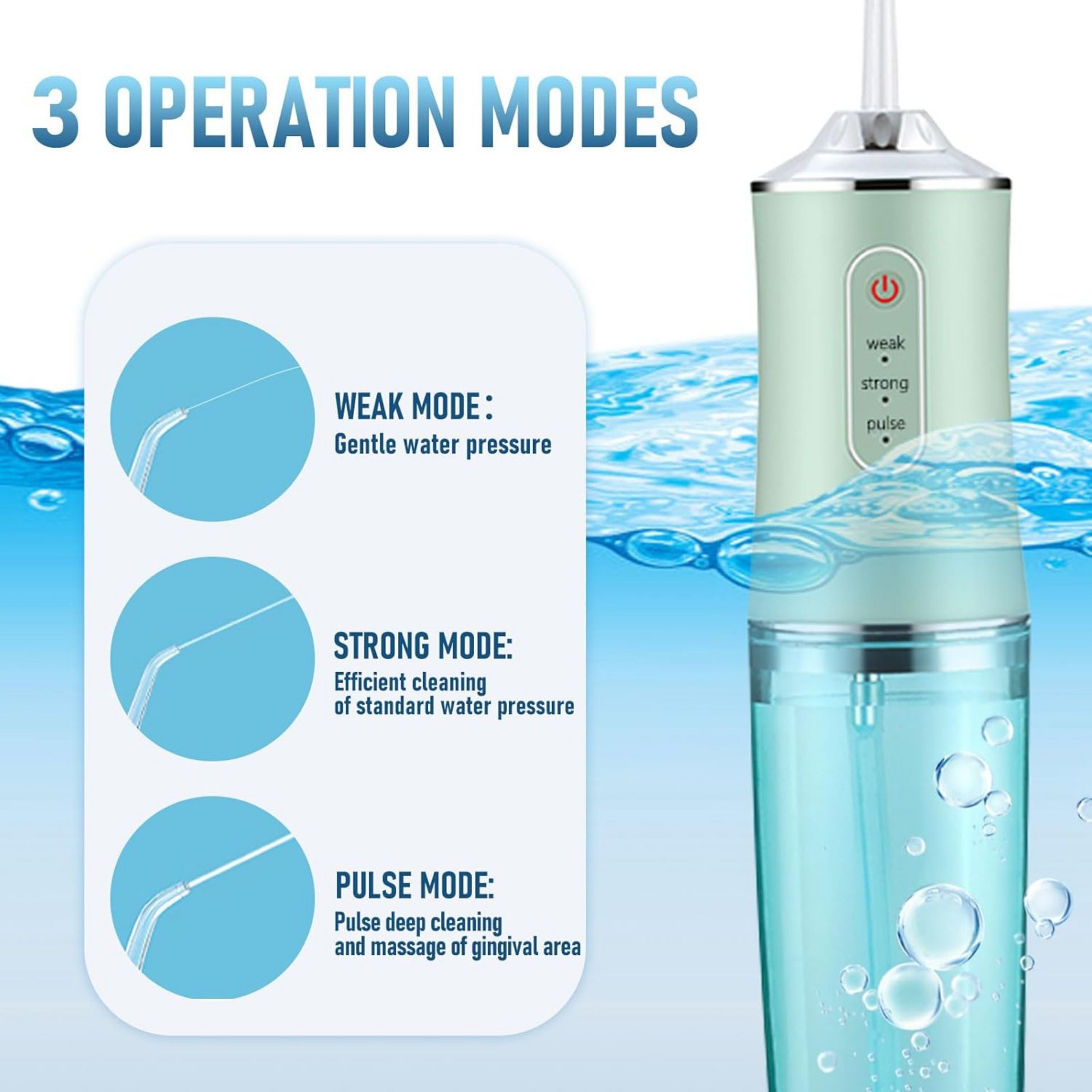 Water Dental Flosser Professional Irrigator for Dental & Oral Care with 8 Tips 4 Modes